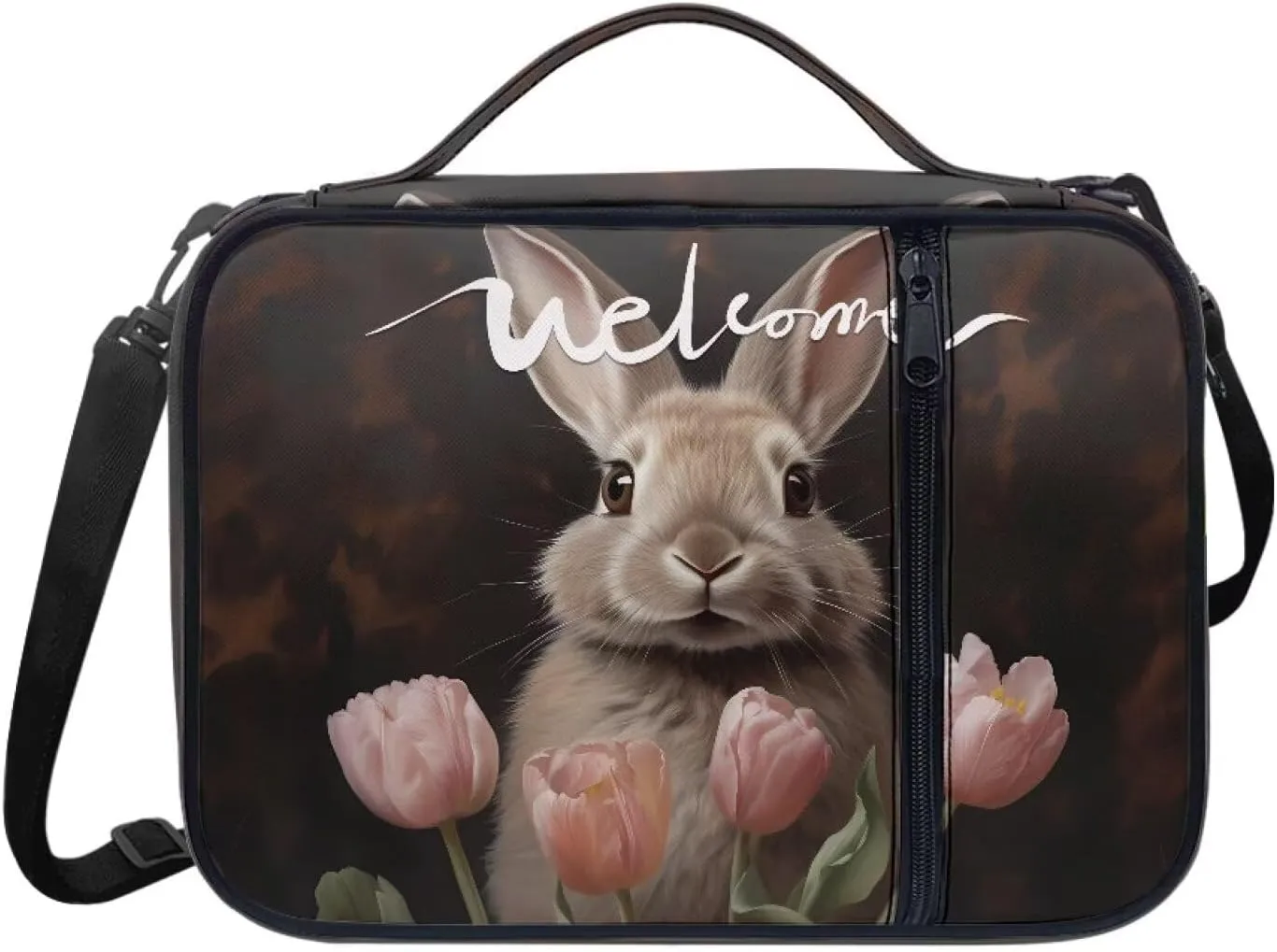 Animal Print Polyester Bible Cover-Bible Holder Case for Women-Bible Bag Bible Case with Shoulder Strap Zipper Pocket