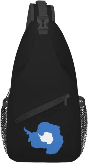 Antarctica Terrain Map Crossbody Bags For Women Men Chest Backpack Gym Shoulder Bag Travel Outdoor Sports Casual Crossbody Bags
