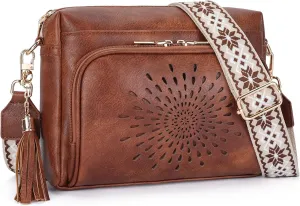 APHISON Crossbody Bags for Women, Vegan Leather Sunflower Crossbody Phone Purse Shoulder Handbags with Adjustable Strap