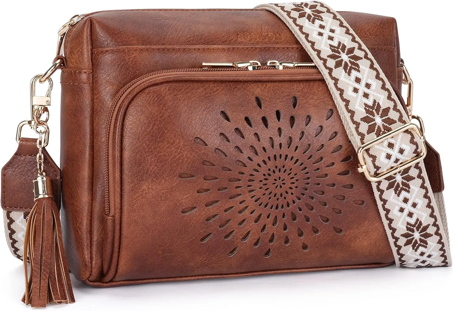 APHISON Crossbody Bags for Women, Vegan Leather Sunflower Crossbody Phone Purse Shoulder Handbags with Adjustable Strap