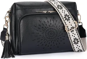 APHISON Crossbody Bags for Women, Vegan Leather Sunflower Crossbody Phone Purse Shoulder Handbags with Adjustable Strap