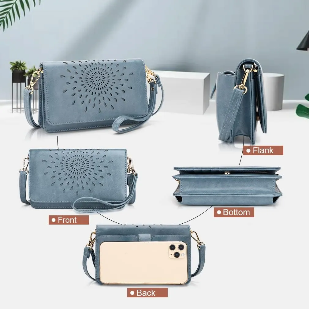 APHISON Crossbody Bags For Women,Wristlet Wallet Phone Purse Shoulder handbags Multi-Function Small RFID Clutch Card Holder