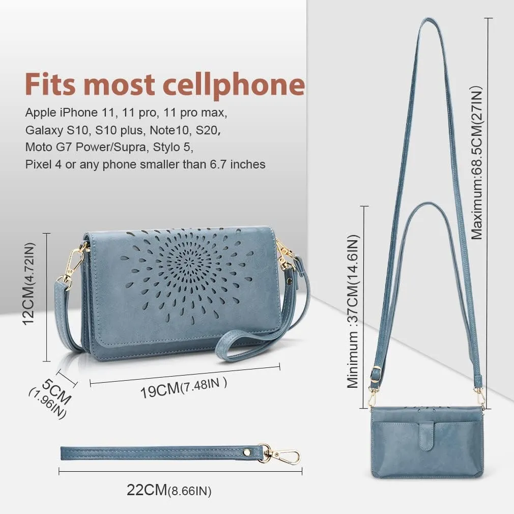 APHISON Crossbody Bags For Women,Wristlet Wallet Phone Purse Shoulder handbags Multi-Function Small RFID Clutch Card Holder