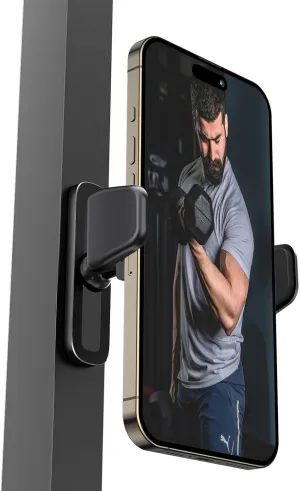 APPS2Car Gym Magnetic Phone Holder, 360 Adjustable, Compatible with 4.7-6.9" Smartphone & Heavy Case, Alloy Base and Joint, Grey