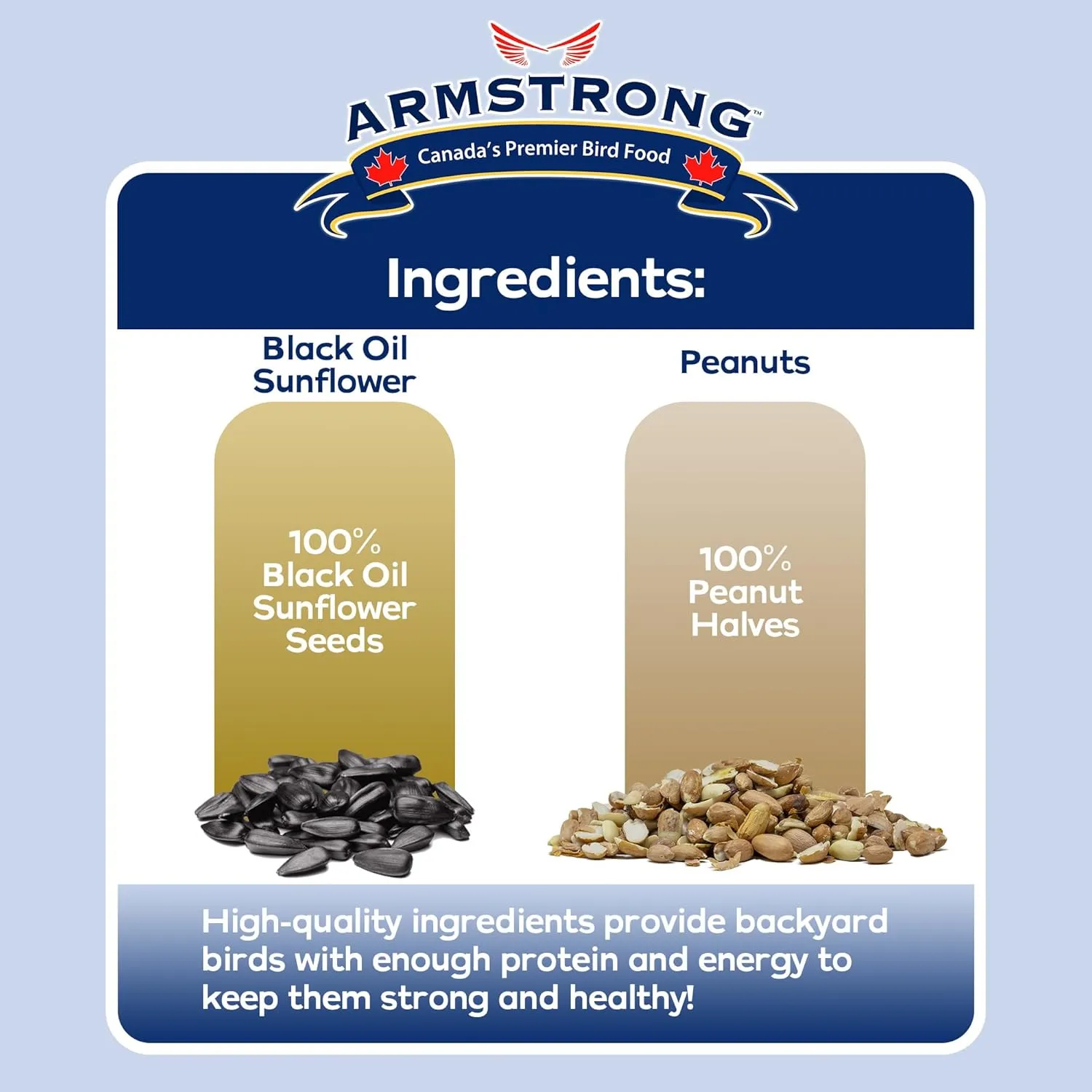 Armstrong Wild Bird Food Combo Pack - Black Oil Sunflower Bird Seed, 25 Pounds and Peanut Halves Bird Seed, 4.4 Pounds - High Protein Source - Ideal for Outside Feeders