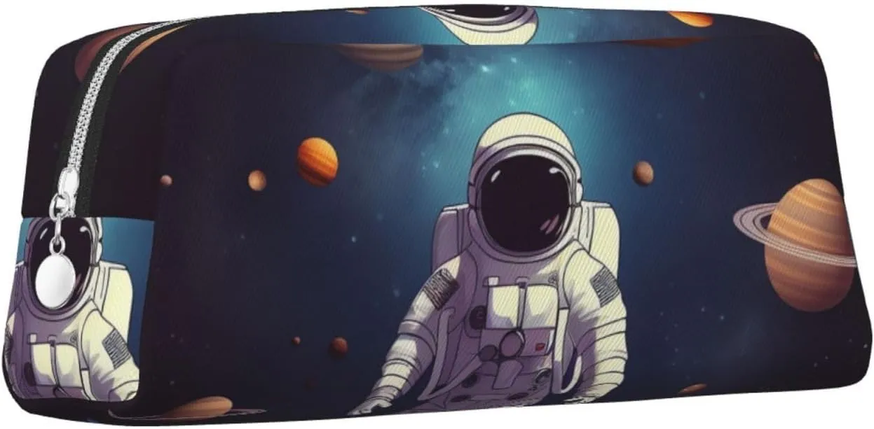 Astronaut solar system planets Makeup Bag for Women Men Travel Toiletry Bag Aesthetic Purse Pouch Large Pencil Case