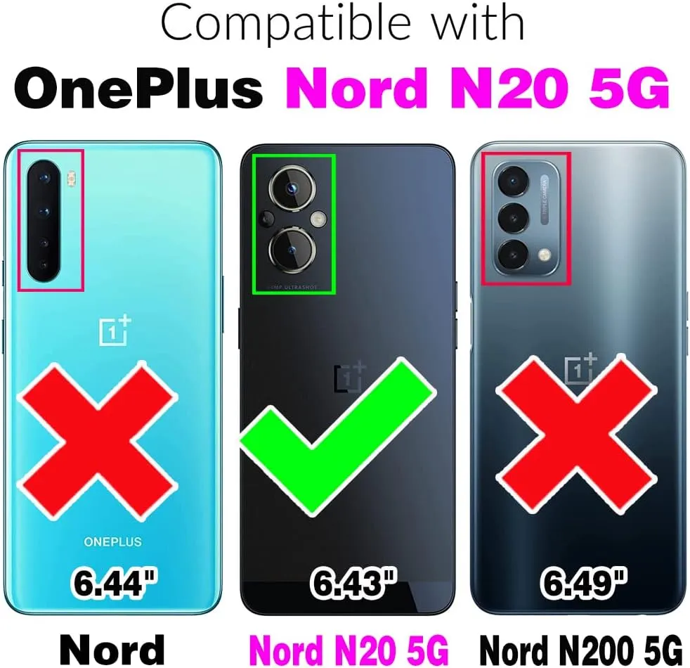 Asuwish Phone Case for OnePlus Nord N20 5G Zipper Wallet Detachable Cell Cover with Tempered Glass Screen Protector Strap Flip Card Holder One Plus N 20 G5 1 Plus 20N 1plus One  1  N205G Women Men Red
