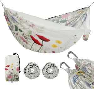 ATTX Colorful Flowers Camping Hammock - Lightweight & Portable Hammocks, Heavy Duty 330lbs Capacity for Indoor, Hiking, Backpacking, Travel, Backyard, Beach#268