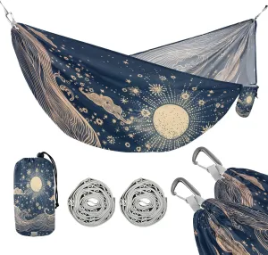 ATTX Sun and Moon Camping Hammock - Lightweight & Portable Hammocks, Heavy Duty 330lbs Capacity for Indoor, Hiking, Backpacking, Travel, Backyard, Beach#130