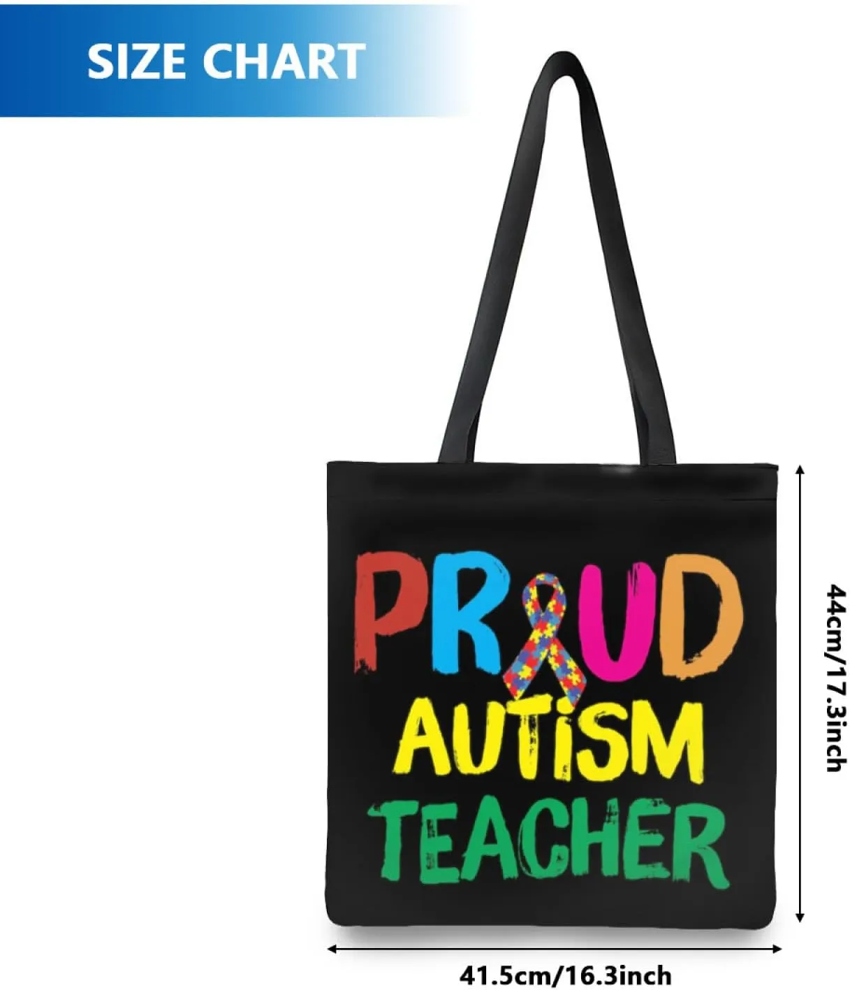 Autism Awareness Gifts For Autism Teacher,Autism Tote Bag Handbag Reusable Shopping Grocery Bags Teacher Gifts