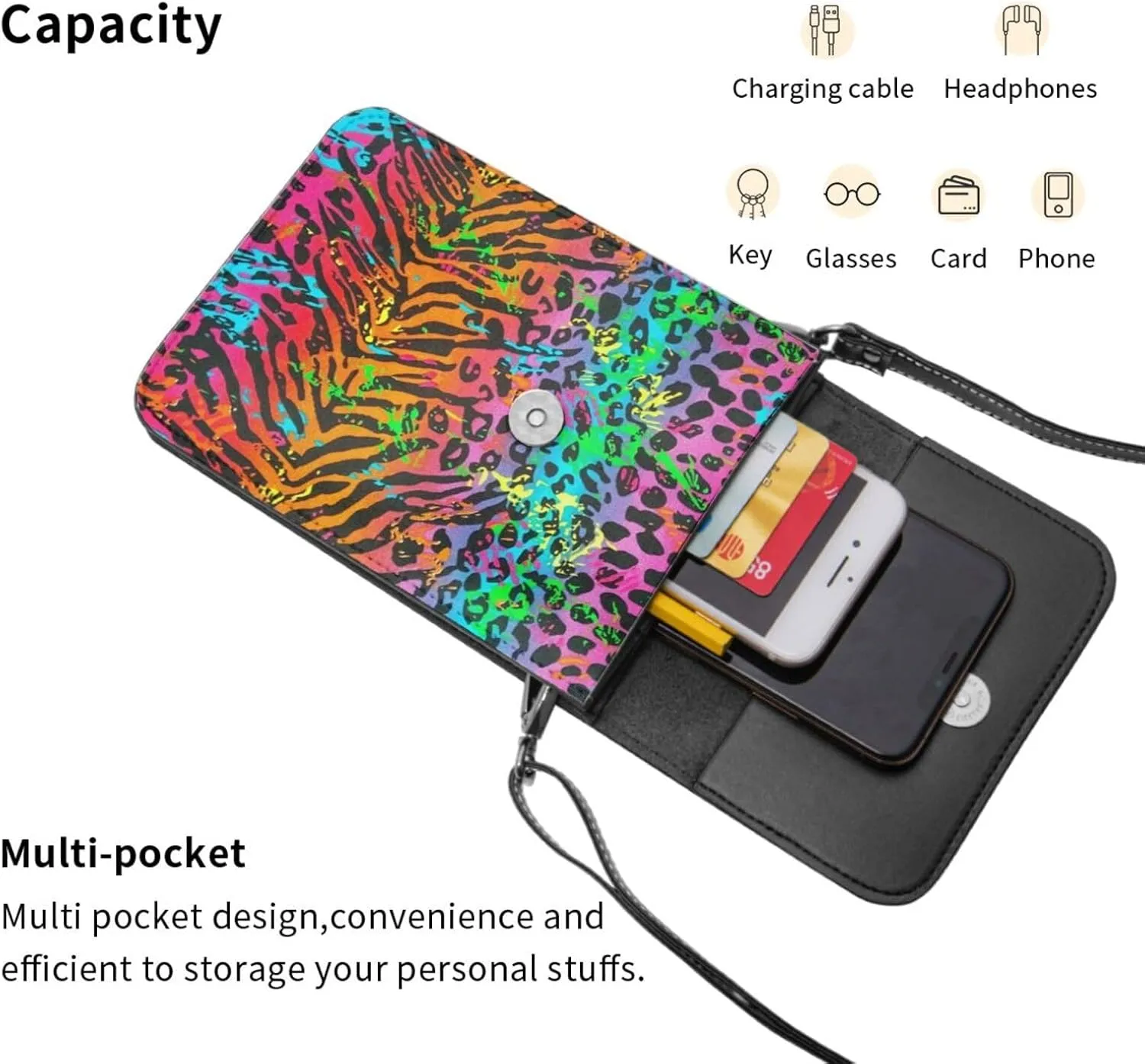 Autism Awareness Leather Crossbody Cell Phone Purse Small Wallet Bags Adjustable Phone Bag for Women