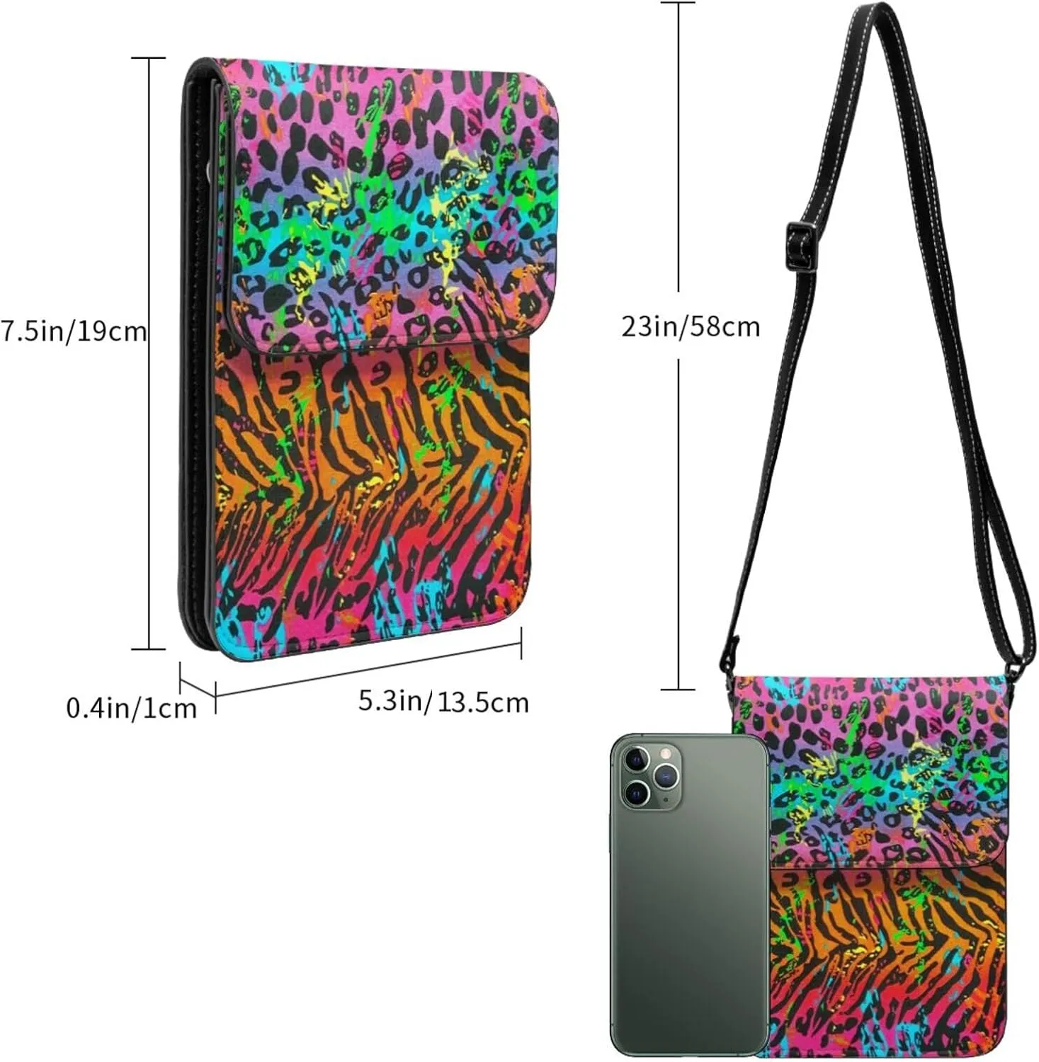 Autism Awareness Leather Crossbody Cell Phone Purse Small Wallet Bags Adjustable Phone Bag for Women