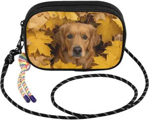 Autumn Leaf Dog Crossbody Bag for Women Cell Phone Purses Women's Small Shoulder Handbags Wallet Purse with Strap