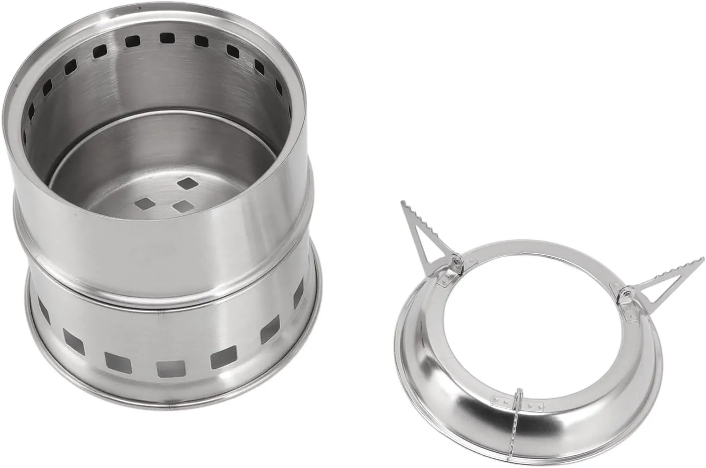 AYNEFY Alcohol Stove, Windproof Compact Widely Used Camping Stove Stainless Steel with Storage Bag for Outdoor (Round)