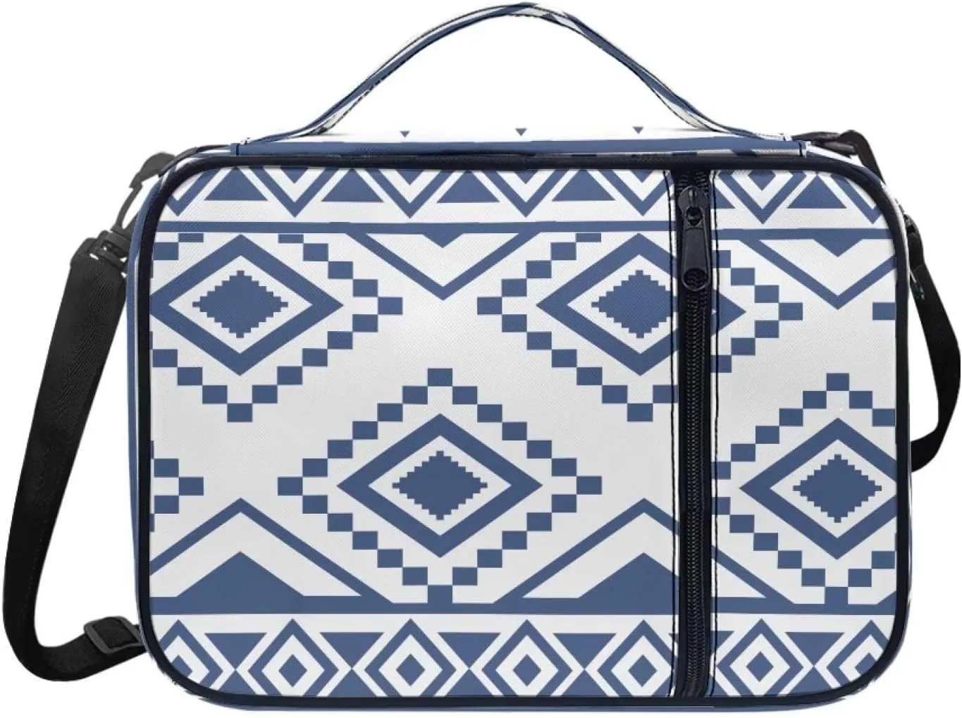 Aztec Style Bible Cover Polyester Bible Case for Women Bible Bag Zippered Pocket Shoulder Strap Pen Slot Book Cover