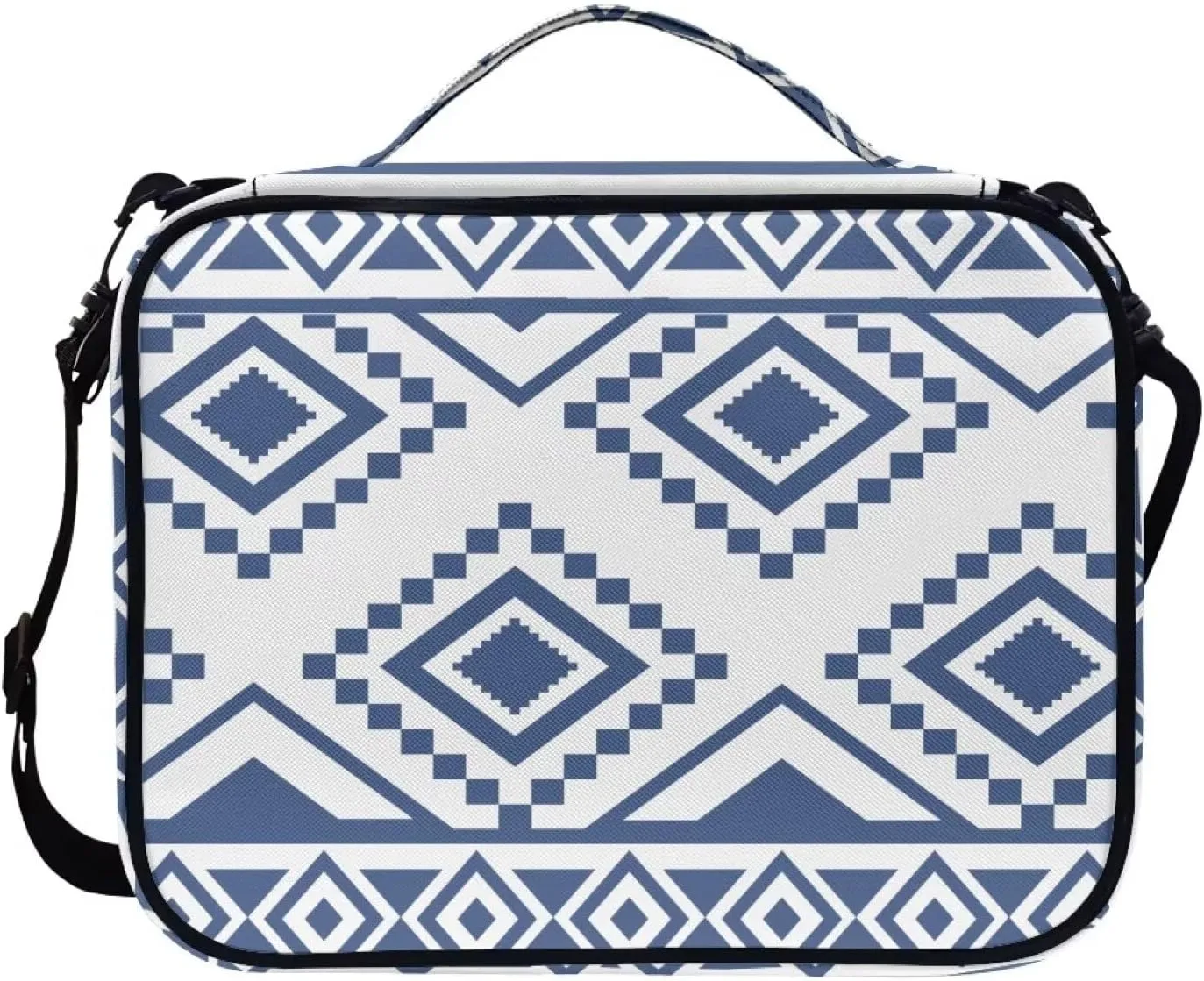 Aztec Style Bible Cover Polyester Bible Case for Women Bible Bag Zippered Pocket Shoulder Strap Pen Slot Book Cover