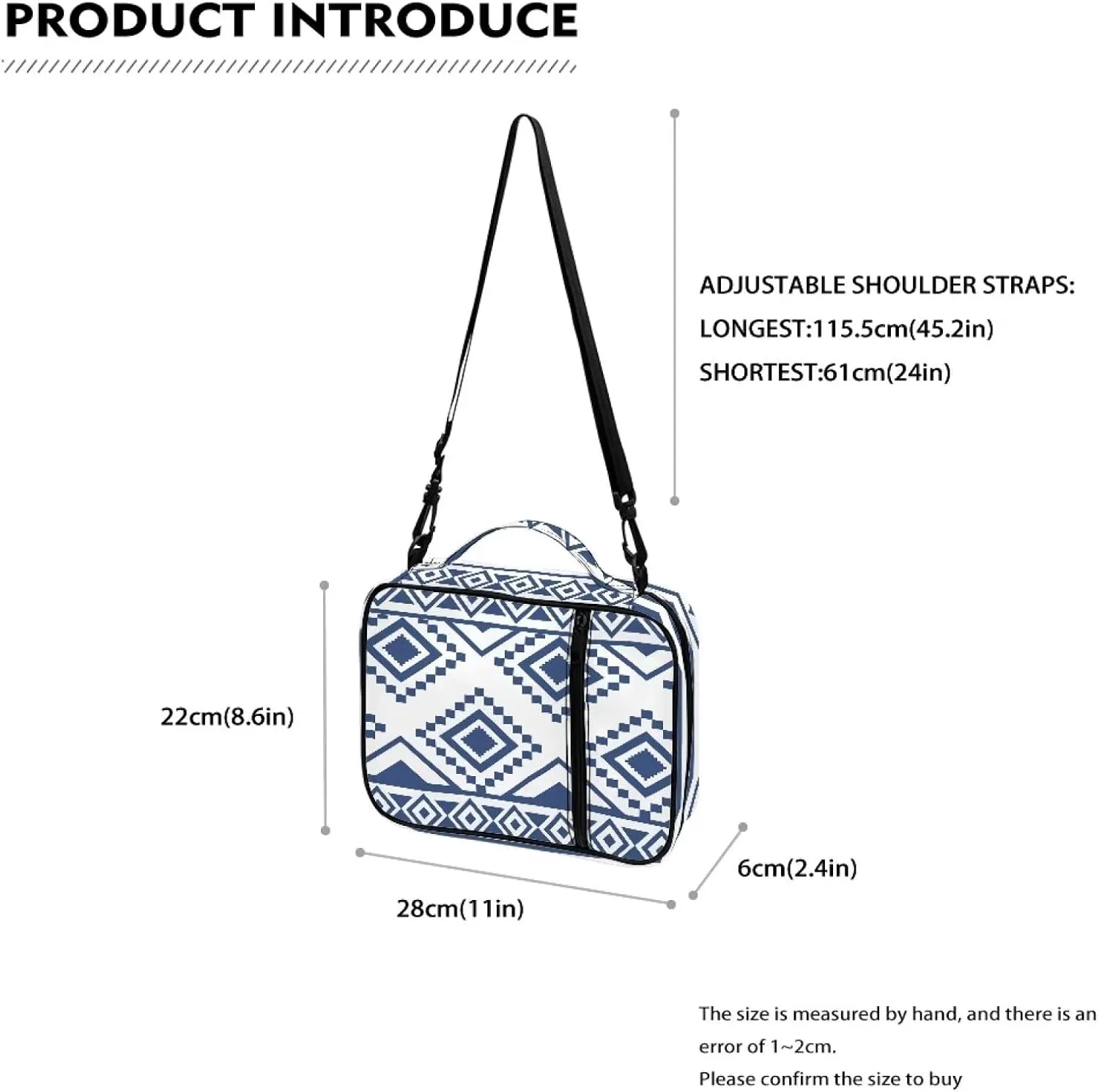 Aztec Style Bible Cover Polyester Bible Case for Women Bible Bag Zippered Pocket Shoulder Strap Pen Slot Book Cover
