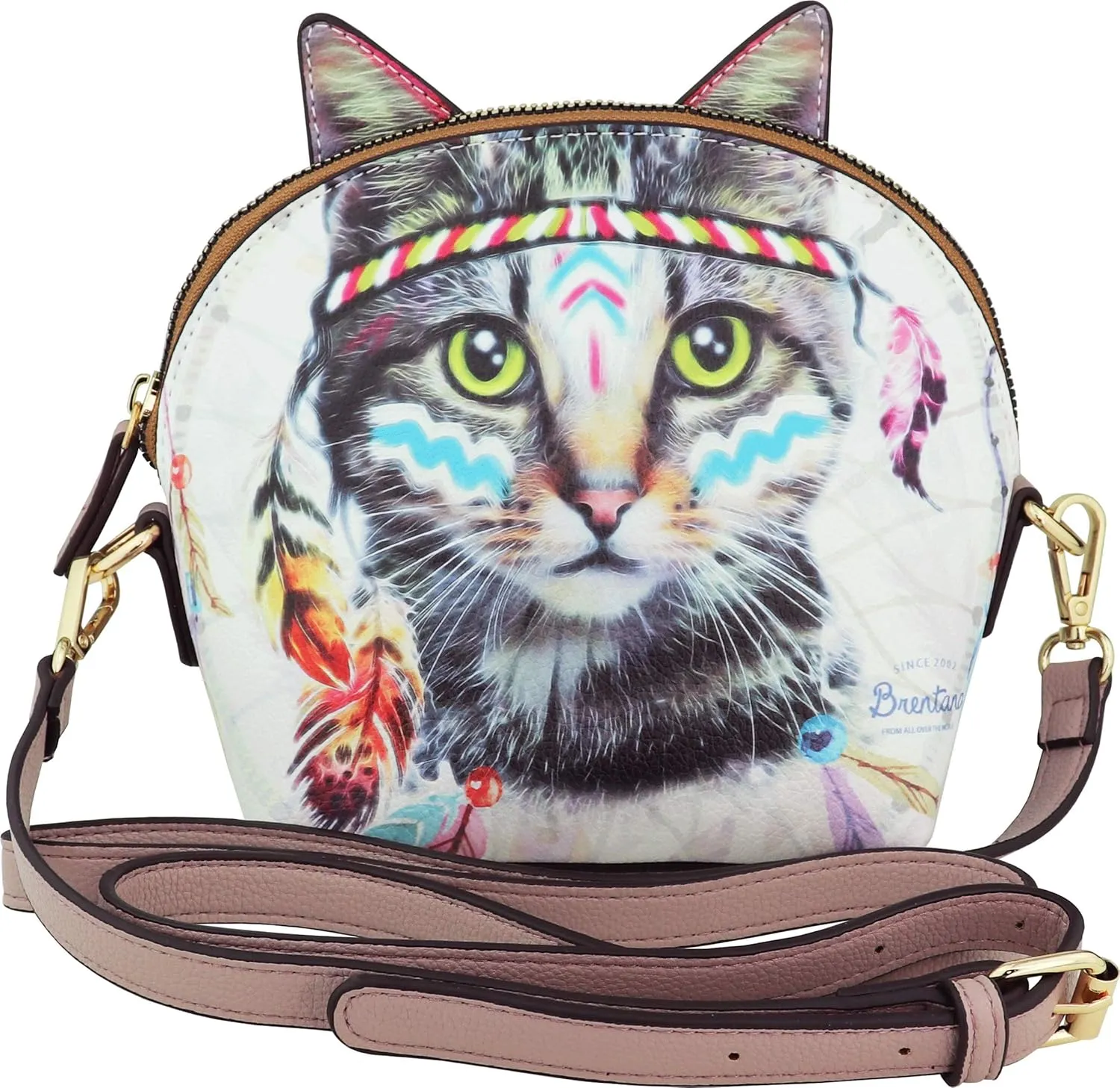 B BRENTANO Vegan Cute Animal 3-D Ear Crossbody Handbag