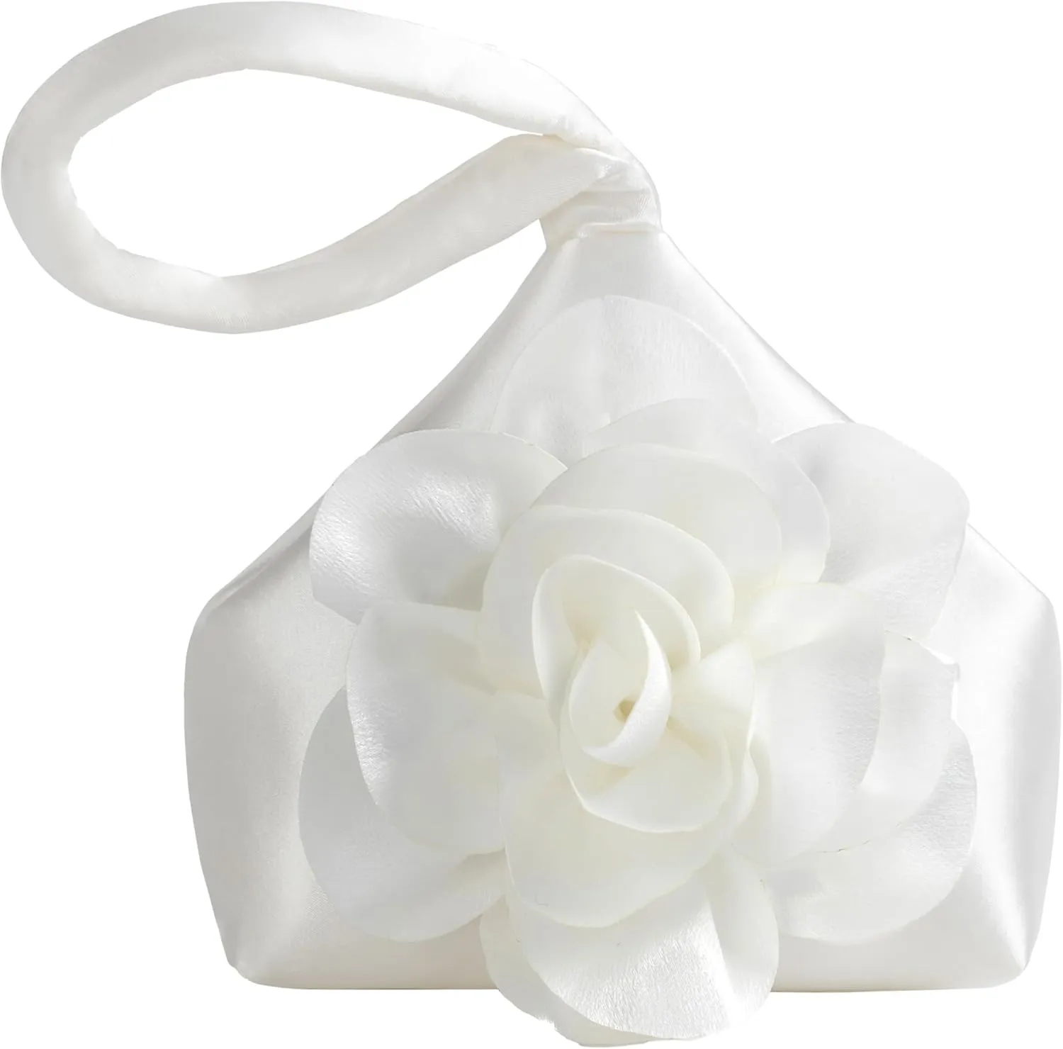 BABEYOND Clutch Purses for Women - Evening Bags Flower Satin Handbag Classy Wristlet Purse for Party Daily Wedding