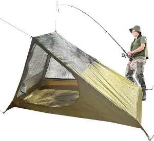 Backpacking Tent - Oxford Cloth 1 Person Tent | Portable Lightweight Hiking Tent with Sleeping Bags, 6 Ground Pegs & 2 Wind Ropes | Tailgating Sacks for Camping, Backpacking & Outdoor Adventures