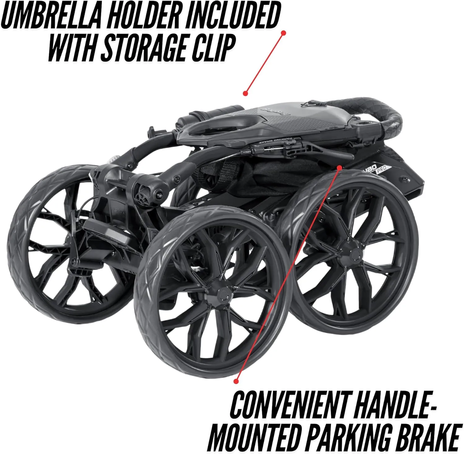 Bag Boy Quad Pro Push Cart, Black/Slate