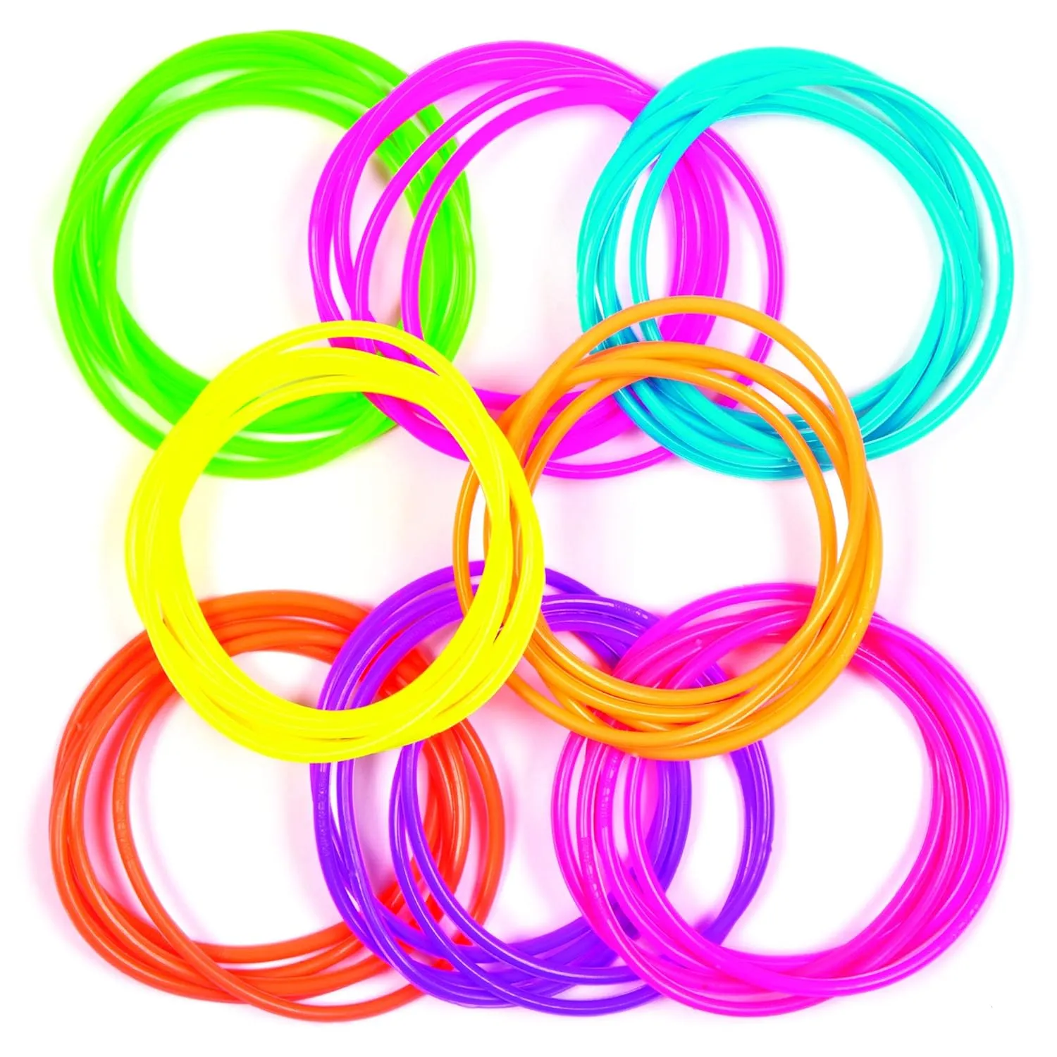 Baker Ross AV169 Gummy Bracelets - Pack Of 40, For Kids Party Bag Favors, Friendship Bangles, Silicone Wristbands Or Small Pocket Money Toys