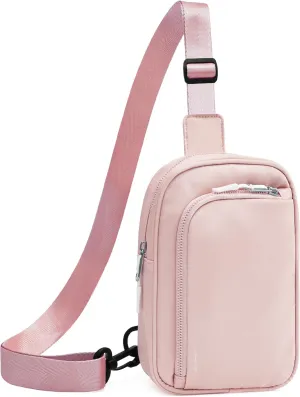 BAPHITY Small Sling Bag for Women and Men, Crossbody Bag Trendy, Fanny Packs Purses Chest Bag Small Backpack for Travel - New pink