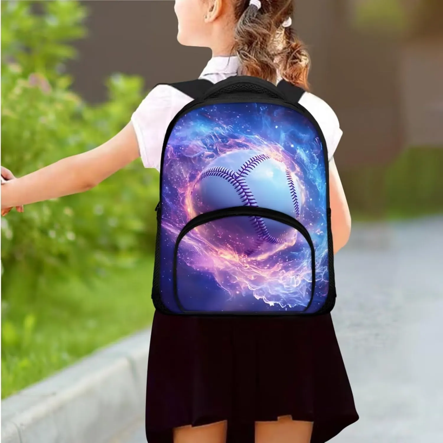 Baseball Backpack for Boys Preschool Lightweight Bookbag with Lunch Box and Pencil Case 3PCS School Back Pack Set for Little Boys Picnic Travel or Hiking