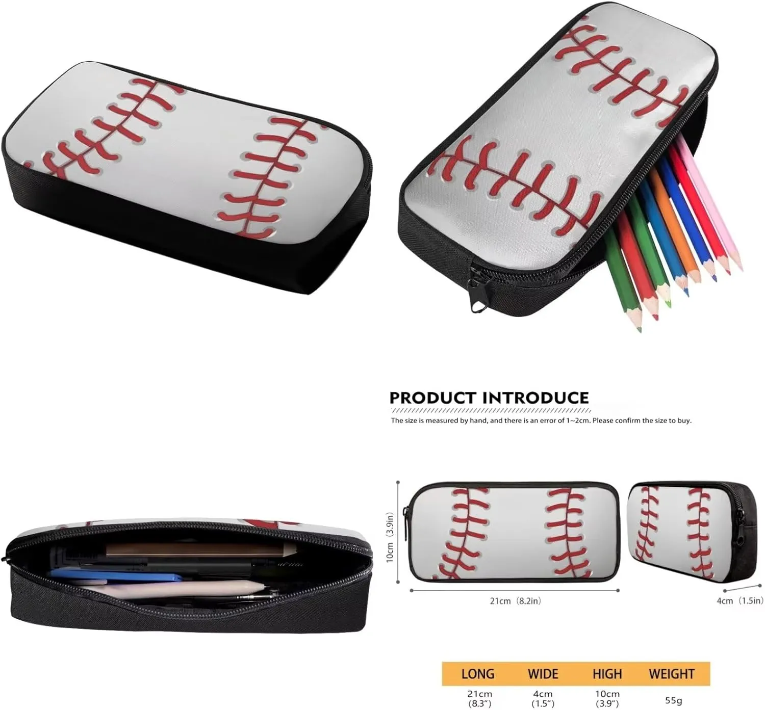 Baseball Preppy Backpack for School 5th Grade Boys School Bag Set with Lunchbox Pencil Case 9-10 Kids Large Bookbags Lightweight Camping Backpacks Daypack for Elementary School