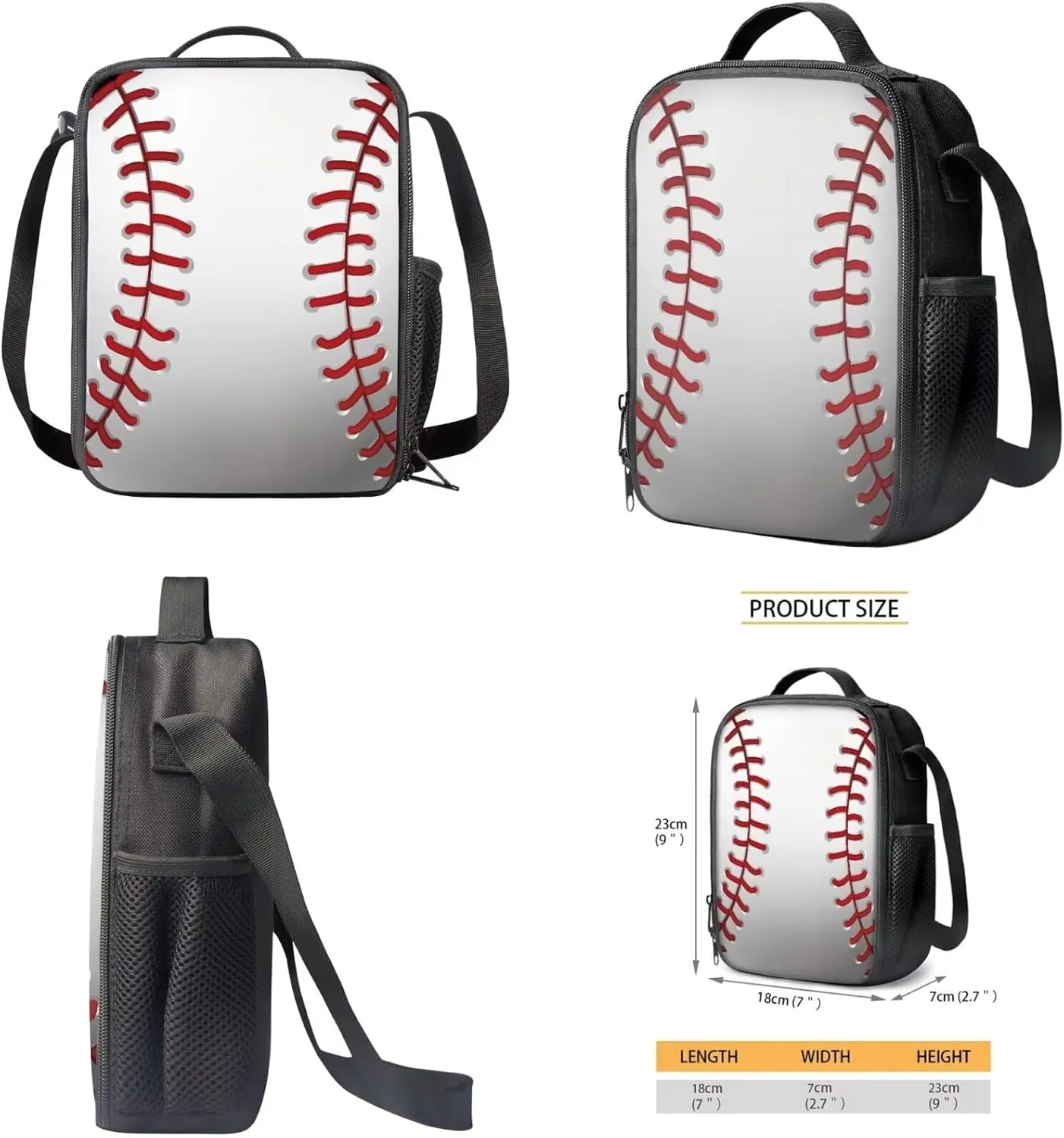 Baseball Preppy Backpack for School 5th Grade Boys School Bag Set with Lunchbox Pencil Case 9-10 Kids Large Bookbags Lightweight Camping Backpacks Daypack for Elementary School