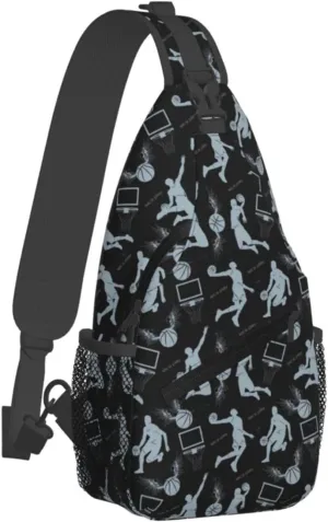 Basketball Net Dribble Jump Shot Chest Bags Crossbody Sling Bag Shoulder Bag Travel Hiking Daypack For Men Women