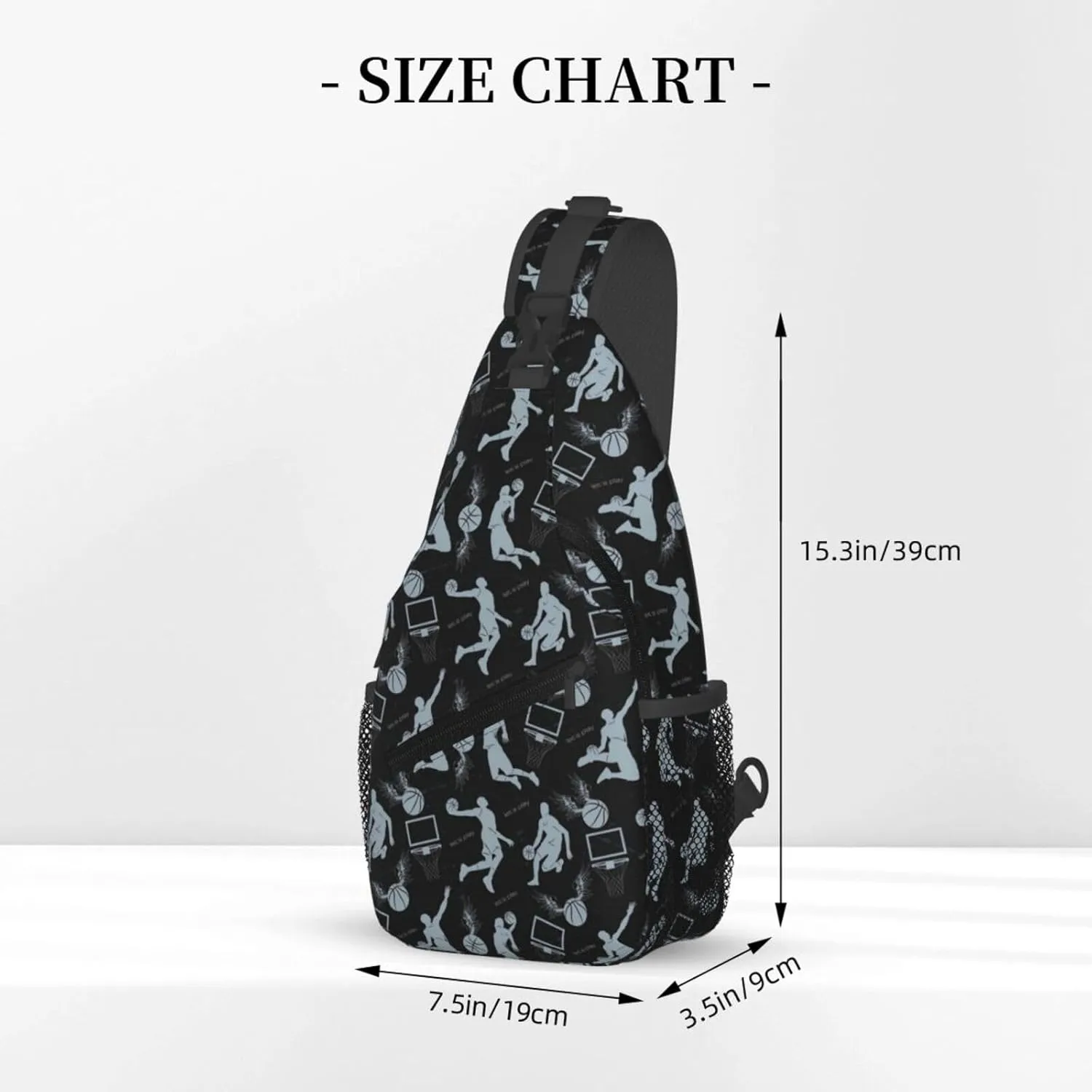 Basketball Net Dribble Jump Shot Chest Bags Crossbody Sling Bag Shoulder Bag Travel Hiking Daypack For Men Women