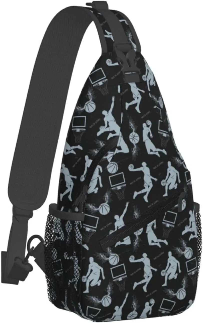 Basketball Net Dribble Jump Shot Chest Bags Crossbody Sling Bag Shoulder Bag Travel Hiking Daypack For Men Women