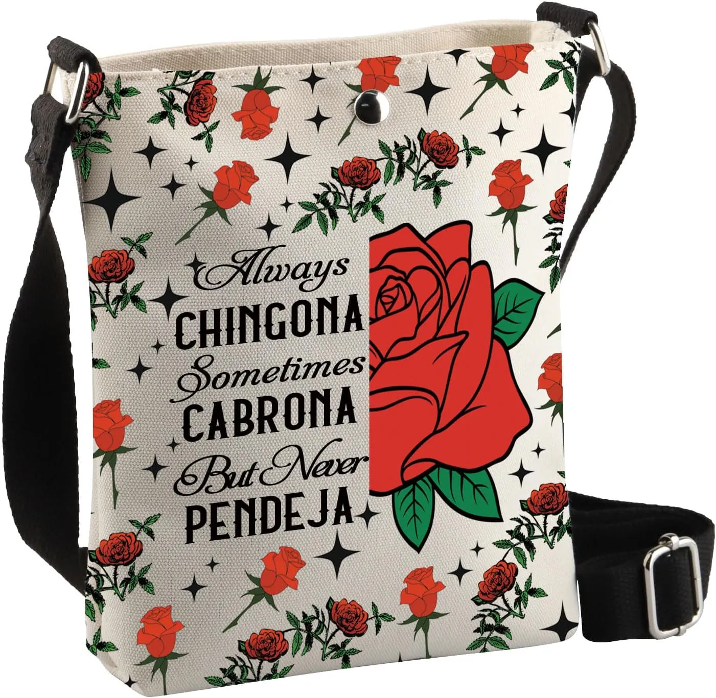 BDPWSS Latina Gift Always Chingona Sometimes Cabrona But Never Pendeja Crossbody Bag Spanglish Gift Latina Power Gift
