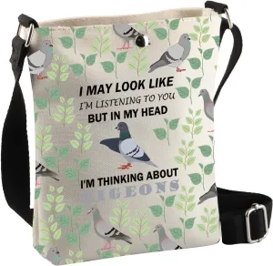 BDPWSS Pigeon Gifts Funny Pigeon Lover Gift Pigeon Themed Crossbody Bag Pigeons Bird Lover Owner Gift Ornithology Gift