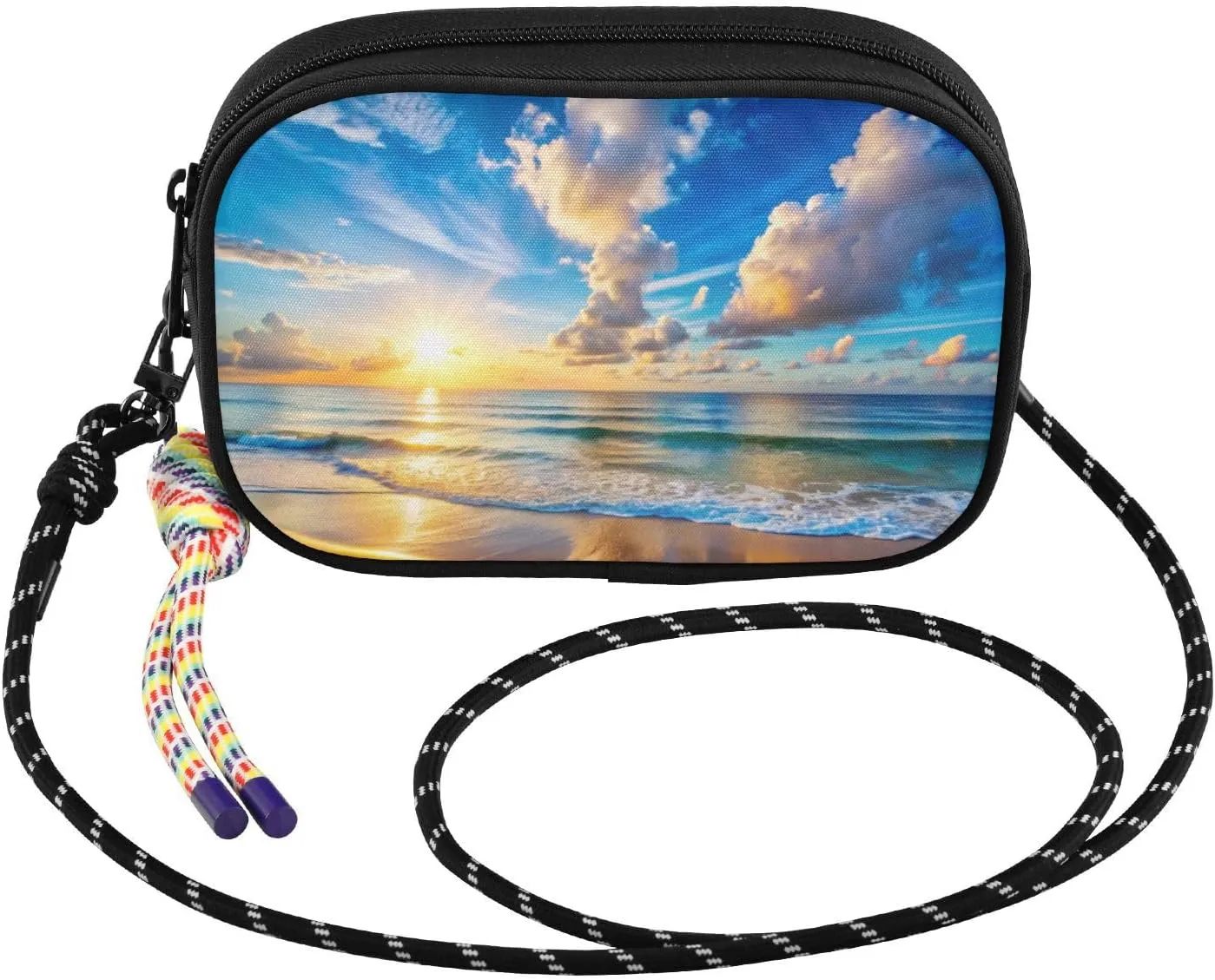 Beach Landscape Sunrise Crossbody Bag for Women Cell Phone Purses Women's Small Shoulder Handbags Wallet Purse with Strap