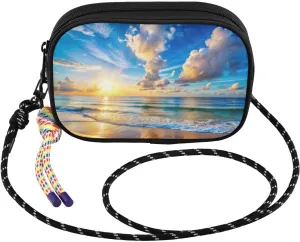 Beach Landscape Sunrise Crossbody Bag for Women Cell Phone Purses Women's Small Shoulder Handbags Wallet Purse with Strap