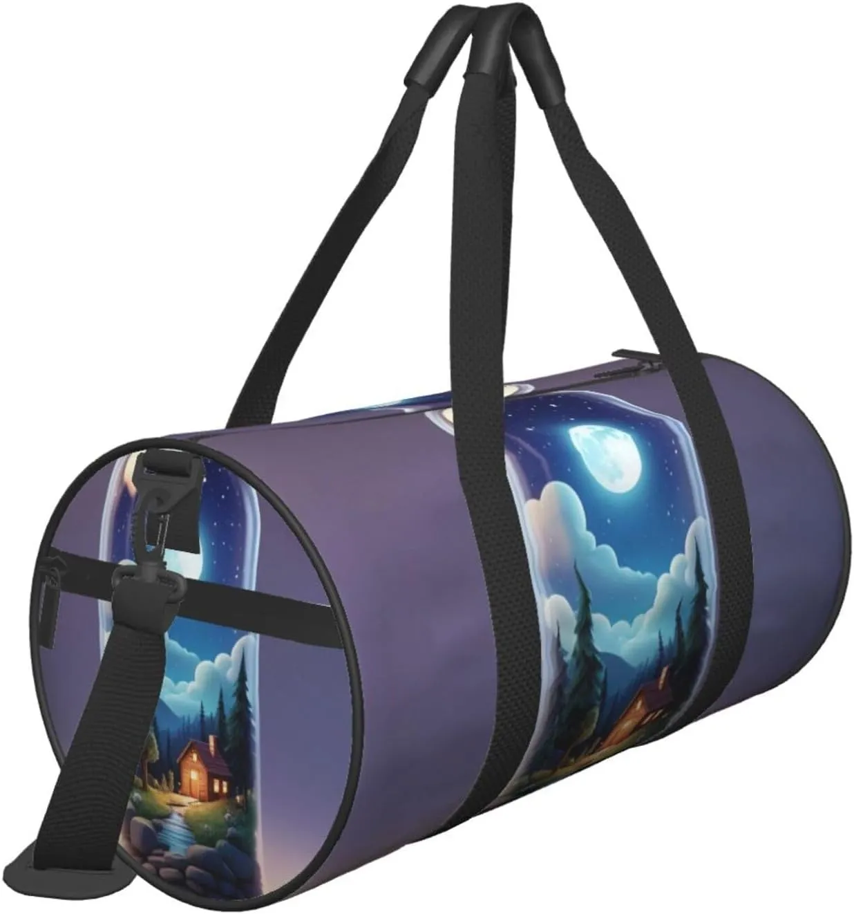 Beautiful bottle of under the night sky Printed Travel Bag,Round Personal Item Storage bag,Foldie Duffel Bag for Traveling Vacation,Fitness,Sports