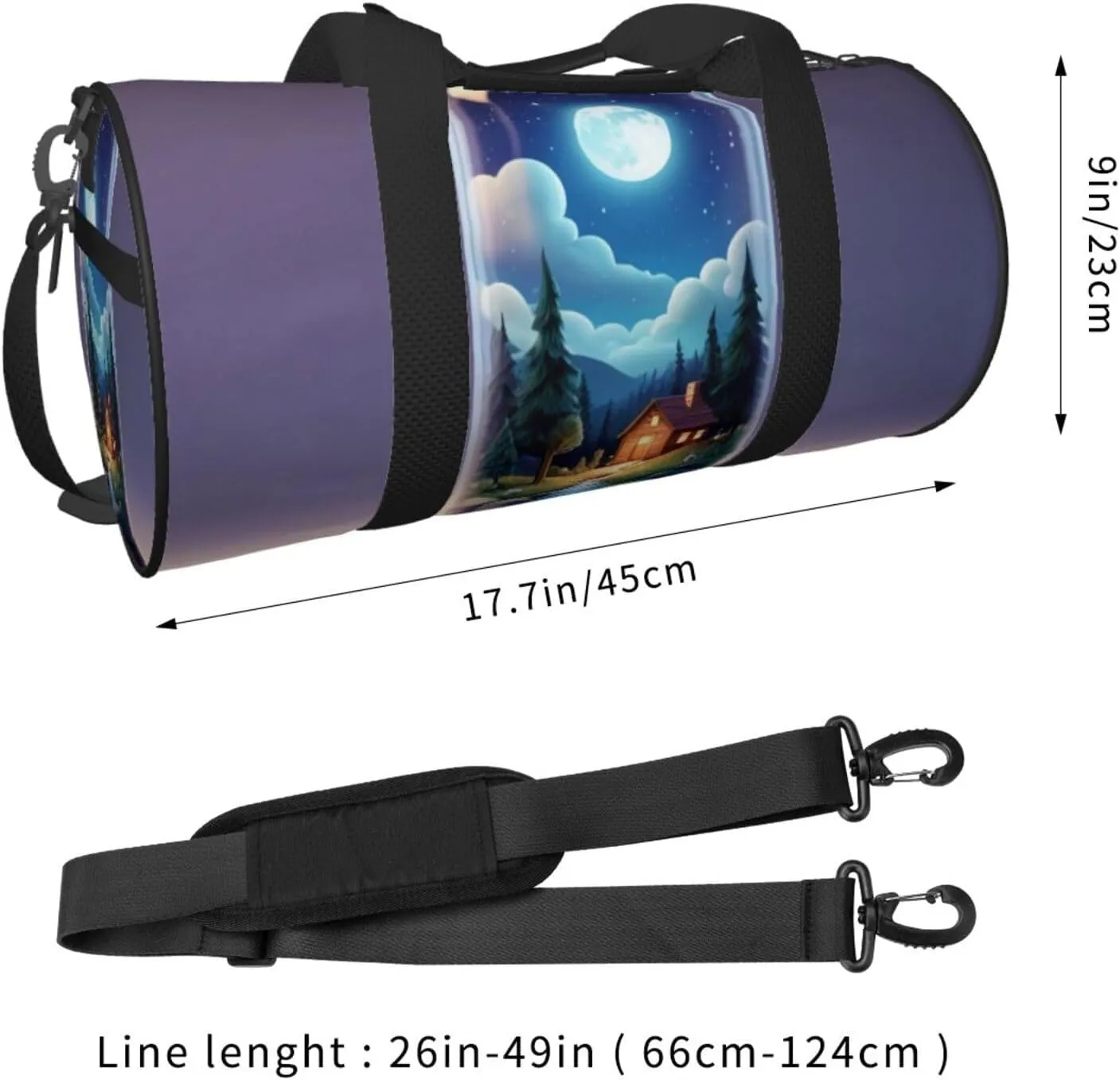 Beautiful bottle of under the night sky Printed Travel Bag,Round Personal Item Storage bag,Foldie Duffel Bag for Traveling Vacation,Fitness,Sports