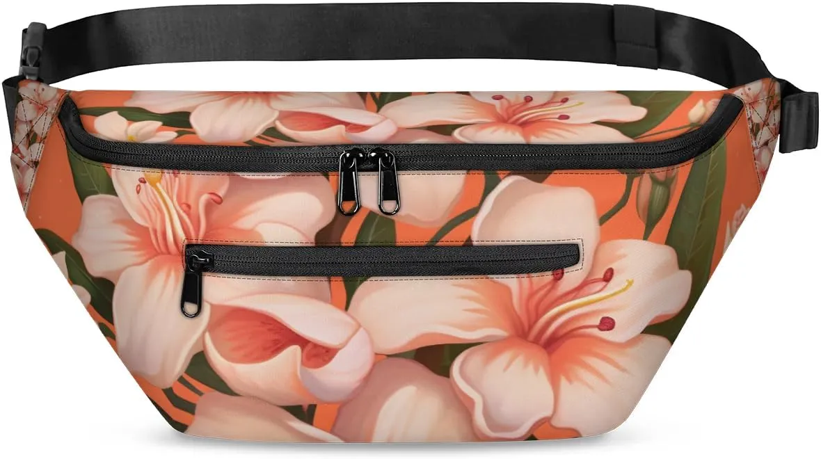 Beautiful Flower Sling Bag Crossbody Backpack Chest Daypack for Women Sport Travel Hiking Casual Bag Multipurpose Waist Pack With Zipper Closure Adjustable Strap Shoulder Bag