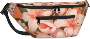 Beautiful Flower Sling Bag Crossbody Backpack Chest Daypack for Women Sport Travel Hiking Casual Bag Multipurpose Waist Pack With Zipper Closure Adjustable Strap Shoulder Bag