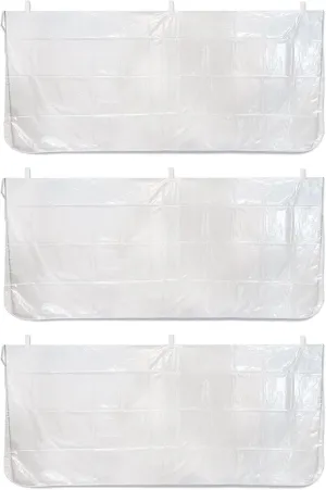 Beistle 3 Piece Plastic Balloon Drop Bags for Birthday Celebration and New Year's Eve Party Supplies, Made in USA Since 1900, 3' x 6' 8", Clear