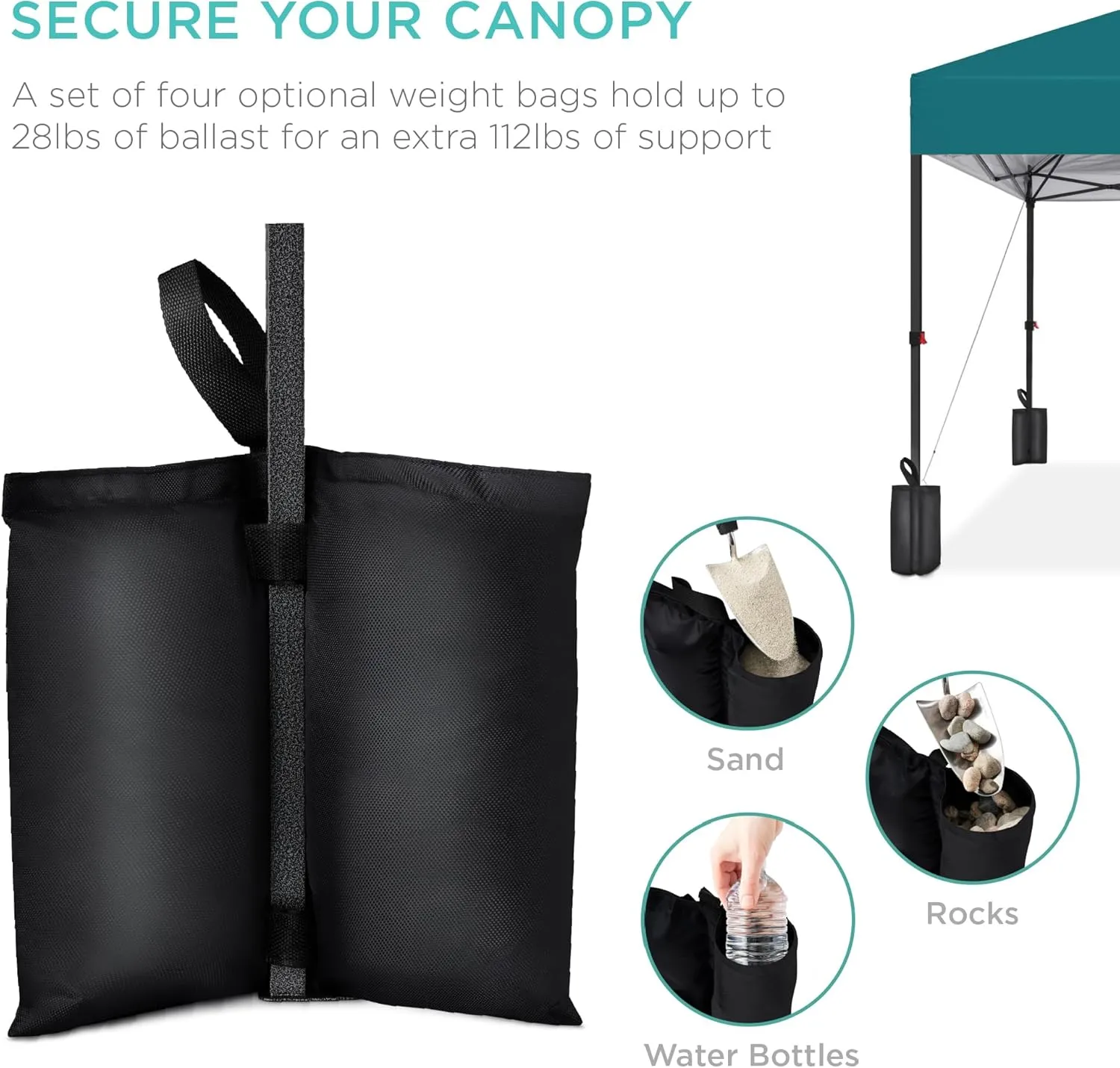 Best Choice Products 12x12ft 1-Person Setup Pop Up Canopy Tent Instant Portable Shelter w/ 1-Button Push, Case, 4 Weight Bags - Cerulean