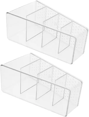 BESTYASH 2Pcs Compartment Tea Bag Organizer Box Compact Tea Storage Holder for Efficient Organization Reusable Tea Case for Tea Bags Space Saving Design for Home Kitchen