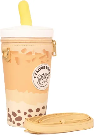 Bewaltz Novelty Handbag, Fun Shape Tween Style - Sauce Packet Crossbody (Boba Milk Tea - Original)