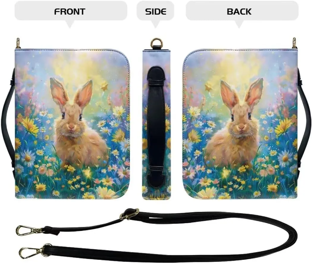 Bible Cover Case Leather Bible Coves Bible Covers Bible Carrying Case with Zipper Detachable Strap for Women Men