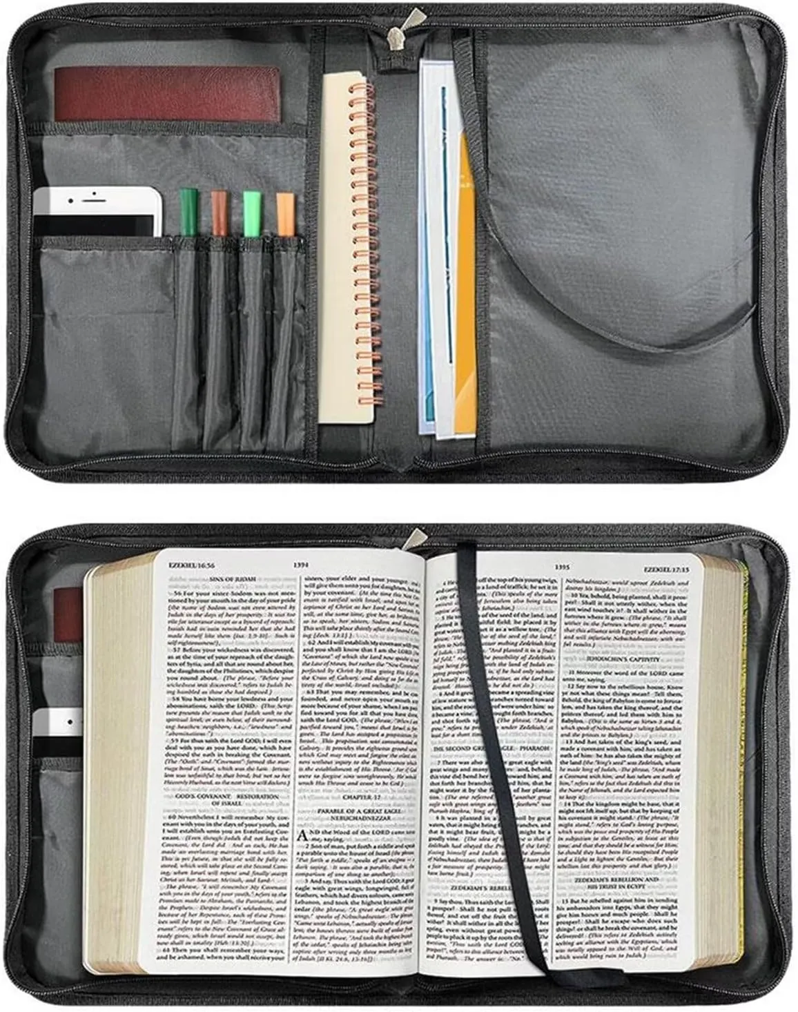 Bible Cover Case PU Leather Book Cover for Women Girls, Large Capacity Scripture Bag Bible Cover Bags