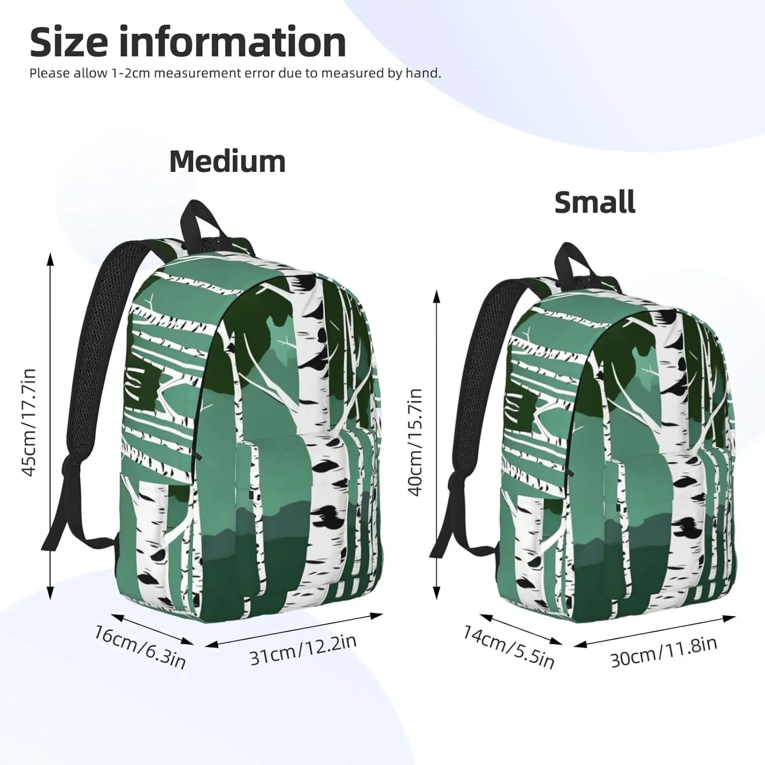 Birch Trees Durable Rucksack For Laptop,Excursion Backpack,Travel Notebook Carrier,Book Bags For Men Women