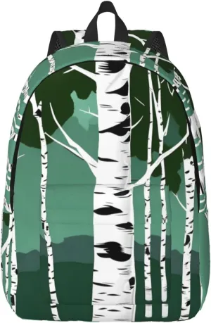 Birch Trees Durable Rucksack For Laptop,Excursion Backpack,Travel Notebook Carrier,Book Bags For Men Women