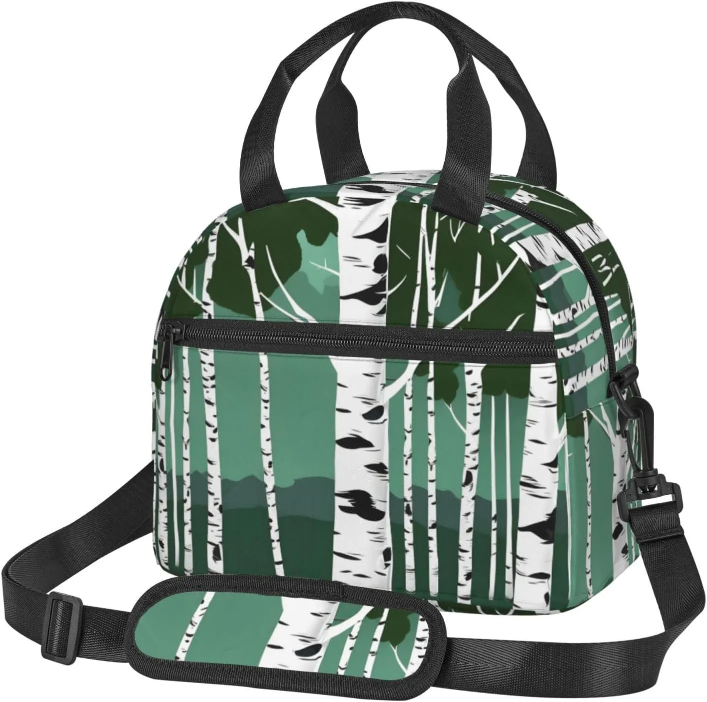 Birch Trees Insulated Lunch Box Lunch Bag For Women Men Adult Size Reusable For Work Travel Outings
